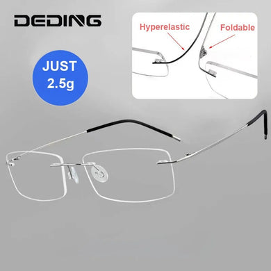 Pure Titanium Rimless Glasses Frames Men Women Ultralight Optical Eyeglasses Myopia Hyperopia Eyewear DD1625
