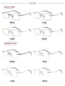 Pure Titanium Rimless Glasses Frames Men Women Ultralight Optical Eyeglasses Myopia Hyperopia Eyewear DD1625