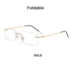 Pure Titanium Rimless Glasses Frames Men Women Ultralight Optical Eyeglasses Myopia Hyperopia Eyewear DD1625