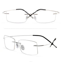 Load image into Gallery viewer, Pure Titanium Rimless Glasses Frames Men Women Ultralight Optical Eyeglasses Myopia Hyperopia Eyewear DD1625