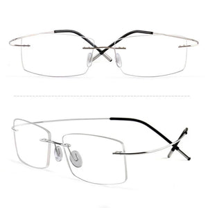 Pure Titanium Rimless Glasses Frames Men Women Ultralight Optical Eyeglasses Myopia Hyperopia Eyewear DD1625