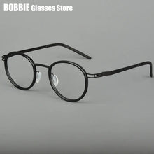 Load image into Gallery viewer, Pure Titanium Round Glasses Frame Men Women Rubber Ring Germany Screwless Ultra-light 7g Optical Read Eyeglasses Spectacles 2024