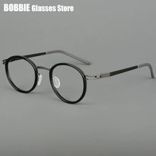 Load image into Gallery viewer, Pure Titanium Round Glasses Frame Men Women Rubber Ring Germany Screwless Ultra-light 7g Optical Read Eyeglasses Spectacles 2024