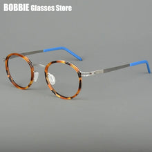 Load image into Gallery viewer, Pure Titanium Round Glasses Frame Men Women Rubber Ring Germany Screwless Ultra-light 7g Optical Read Eyeglasses Spectacles 2024