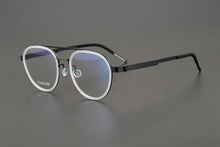Load image into Gallery viewer, Pure Titanium Round Luxury Brand Eyeglasses Frames Double Bridge Vintage Ultra-light Sunglasses Men Germany Prescription Eyewear