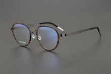 Load image into Gallery viewer, Pure Titanium Round Luxury Brand Eyeglasses Frames Double Bridge Vintage Ultra-light Sunglasses Men Germany Prescription Eyewear