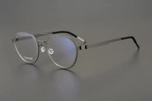 Load image into Gallery viewer, Pure Titanium Round Luxury Brand Eyeglasses Frames Double Bridge Vintage Ultra-light Sunglasses Men Germany Prescription Eyewear