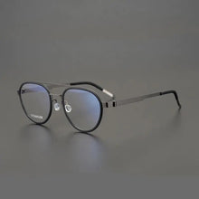 Load image into Gallery viewer, Pure Titanium Round Luxury Brand Eyeglasses Frames Double Bridge Vintage Ultra-light Sunglasses Men Germany Prescription Eyewear