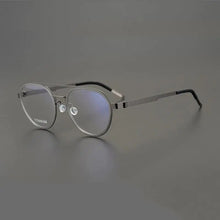 Load image into Gallery viewer, Pure Titanium Round Luxury Brand Eyeglasses Frames Double Bridge Vintage Ultra-light Sunglasses Men Germany Prescription Eyewear
