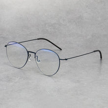 Load image into Gallery viewer, Pure Titanium Screwless Round Glasses Frame for Women Ultralight Thin Retro Optical Eyeglasses Men Anti Blue-Ray Myopia Eyewear