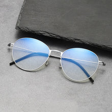Load image into Gallery viewer, Pure Titanium Screwless Round Glasses Frame for Women Ultralight Thin Retro Optical Eyeglasses Men Anti Blue-Ray Myopia Eyewear