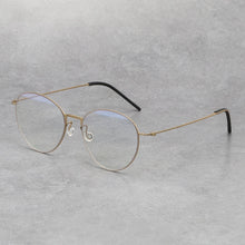 Load image into Gallery viewer, Pure Titanium Screwless Round Glasses Frame for Women Ultralight Thin Retro Optical Eyeglasses Men Anti Blue-Ray Myopia Eyewear