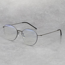 Load image into Gallery viewer, Pure Titanium Screwless Round Glasses Frame for Women Ultralight Thin Retro Optical Eyeglasses Men Anti Blue-Ray Myopia Eyewear