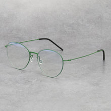 Load image into Gallery viewer, Pure Titanium Screwless Round Glasses Frame for Women Ultralight Thin Retro Optical Eyeglasses Men Anti Blue-Ray Myopia Eyewear