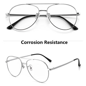 Pure Titanium Super Light Aviator Glasses Frame Large Men Pilot Decorative Eyewear Prescription Myopia Optical Eyeglasses