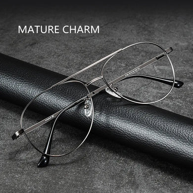 Pure Titanium Super Light Aviator Glasses Frame Large Men Pilot Decorative Eyewear Prescription Myopia Optical Eyeglasses