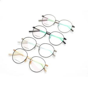 Pure Titanium Ultra light Glasses for Women Retro Round Glasses Frame  Men Prescription Optical Myopia Eyeglasses Korean Eyewear
