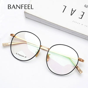 Pure Titanium Ultra light Glasses for Women Retro Round Glasses Frame  Men Prescription Optical Myopia Eyeglasses Korean Eyewear