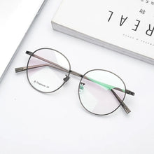 Load image into Gallery viewer, Pure Titanium Ultra light Glasses for Women Retro Round Glasses Frame  Men Prescription Optical Myopia Eyeglasses Korean Eyewear