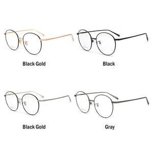 Pure Titanium Ultra light Glasses for Women Retro Round Glasses Frame  Men Prescription Optical Myopia Eyeglasses Korean Eyewear
