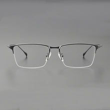 Load image into Gallery viewer, Pure Titanium Ultralight Semi Rimless Glasses Frame for Men Business Rectangle Optical Eyeglasses Male Half Frameless Eyewear