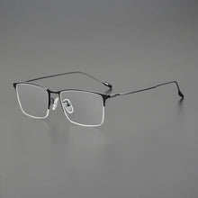 Load image into Gallery viewer, Pure Titanium Ultralight Semi Rimless Glasses Frame for Men Business Rectangle Optical Eyeglasses Male Half Frameless Eyewear