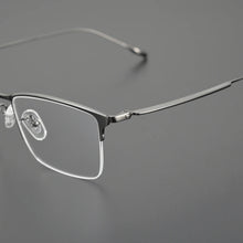 Load image into Gallery viewer, Pure Titanium Ultralight Semi Rimless Glasses Frame for Men Business Rectangle Optical Eyeglasses Male Half Frameless Eyewear