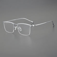 Load image into Gallery viewer, Pure Titanium Ultralight Semi Rimless Glasses Frame for Men Business Rectangle Optical Eyeglasses Male Half Frameless Eyewear