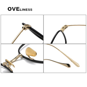 Pure Titanium eye Glasses Frame Men women Square Myopia Prescription male Eyeglasses Frames   Full Optical Korean Eyewear