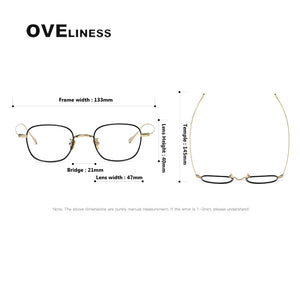 Pure Titanium eye Glasses Frame Men women Square Myopia Prescription male Eyeglasses Frames   Full Optical Korean Eyewear
