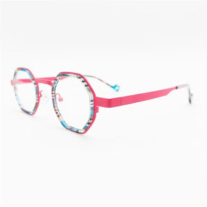 Quality Acetate Vintage Glasses Vintage Men Myopia Optical Prescription Polygon Eyeglasses Frame Women Japanese Style Eyewear