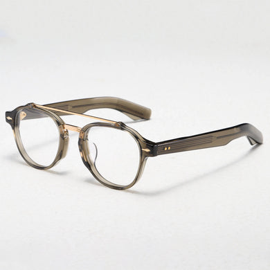 Quality Handmade Double Bridge Design Acetate Optical Glasses Frame Men Vintage Myopia Prescription Eyeglasses Women Eyewear