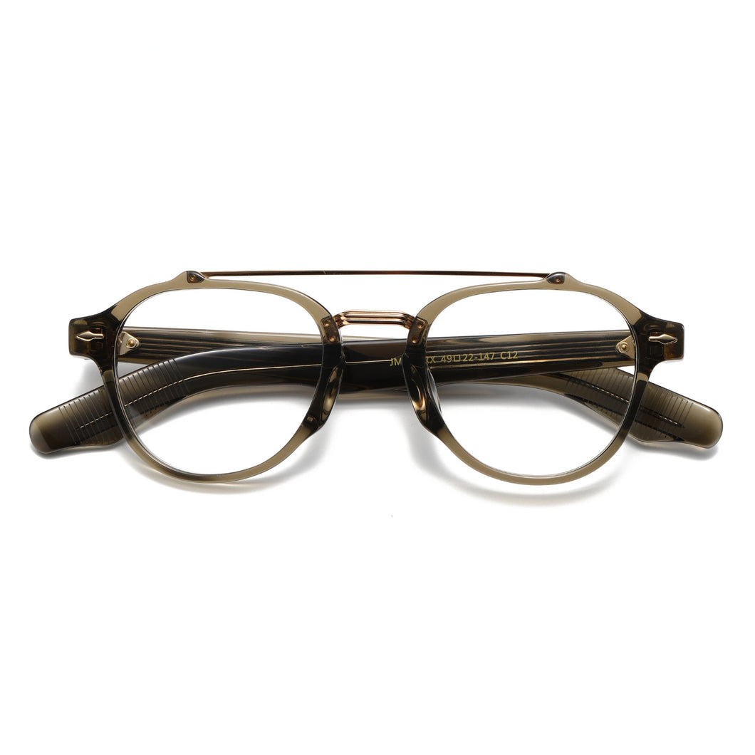 Quality Handmade Double Bridge Design Acetate Optical Glasses Frame Men Vintage Myopia Prescription Eyeglasses Women Eyewear
