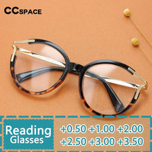 Load image into Gallery viewer, R45103 Vintage Round Trending Reading Glasses +1.00 +2.00 TR90 Brand Eyeglasses Women Leopard Eyewear Prescription Glasses