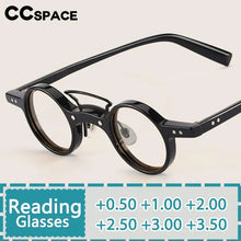 Load image into Gallery viewer, R49805 Vintage Acetate Reading Glasses Men Lady Small Size Rivet Optical Presbyopic Glasses Dioptric +100 +200 +300 +350
