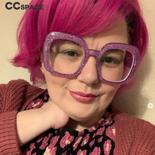 Carica l&#39;immagine nel visualizzatore di Gallery, R53110 Large Frame Cat&#39;s Eye Square Presbyopia Oversized Women Computer Glasses Customized Prescription Glasses.+50~+100