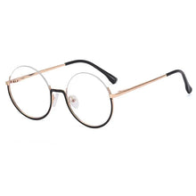 Carica l&#39;immagine nel visualizzatore di Gallery, R54997 2022 New Women Metal Round Anti blue Glasses Retro Half frame Glasses Yellow Leopard Pattern Reading Glasses