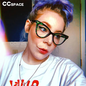 R55584 Retro Female Optical Anti Blue Ray Presbyopia Glasses Green Leopard Computer Eyewear Frame Prescription Glasses.+50~+100