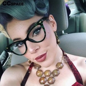 R55584 Retro Female Optical Anti Blue Ray Presbyopia Glasses Green Leopard Computer Eyewear Frame Prescription Glasses.+50~+100