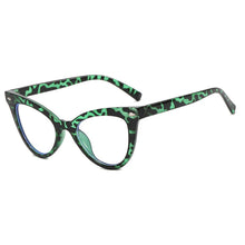 Carica l&#39;immagine nel visualizzatore di Gallery, R55584 Retro Female Optical Anti Blue Ray Presbyopia Glasses Green Leopard Computer Eyewear Frame Prescription Glasses.+50~+100