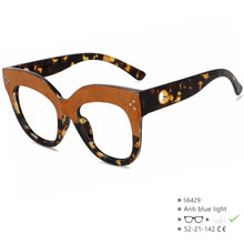 Carica l&#39;immagine nel visualizzatore di Gallery, R56429 Brand Design Large Frame Square Reading Eyes +1.00 +2.00 +3.00 Women&#39;s Luxury Riveted Presbyopia Glasses
