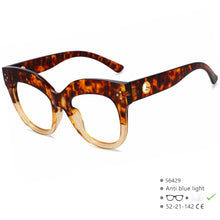 Carica l&#39;immagine nel visualizzatore di Gallery, R56429 Brand Design Large Frame Square Reading Eyes +1.00 +2.00 +3.00 Women&#39;s Luxury Riveted Presbyopia Glasses