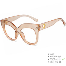 Carica l&#39;immagine nel visualizzatore di Gallery, R56429 Brand Design Large Frame Square Reading Eyes +1.00 +2.00 +3.00 Women&#39;s Luxury Riveted Presbyopia Glasses