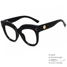 Carica l&#39;immagine nel visualizzatore di Gallery, R56429 Brand Design Large Frame Square Reading Eyes +1.00 +2.00 +3.00 Women&#39;s Luxury Riveted Presbyopia Glasses