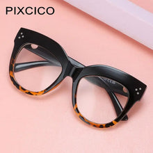 Carica l&#39;immagine nel visualizzatore di Gallery, R56429 Brand Design Large Frame Square Reading Eyes +1.00 +2.00 +3.00 Women&#39;s Luxury Riveted Presbyopia Glasses