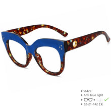 Carica l&#39;immagine nel visualizzatore di Gallery, R56429 Brand Design Large Frame Square Reading Eyes +1.00 +2.00 +3.00 Women&#39;s Luxury Riveted Presbyopia Glasses