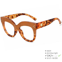 Carica l&#39;immagine nel visualizzatore di Gallery, R56429 Brand Design Large Frame Square Reading Eyes +1.00 +2.00 +3.00 Women&#39;s Luxury Riveted Presbyopia Glasses