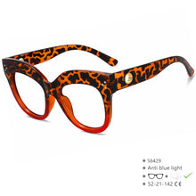 Carica l&#39;immagine nel visualizzatore di Gallery, R56429 Brand Design Large Frame Square Reading Eyes +1.00 +2.00 +3.00 Women&#39;s Luxury Riveted Presbyopia Glasses