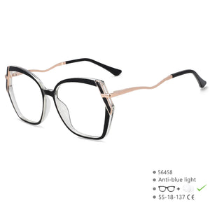 R56458 Metal Large Size Reading Glasses +1.00 +2.00 +3.00 Irregularity Frame Presbyopic Glasses Prescription Glasses