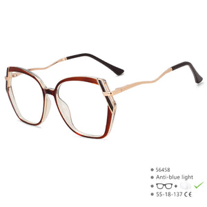 R56458 Metal Large Size Reading Glasses +1.00 +2.00 +3.00 Irregularity Frame Presbyopic Glasses Prescription Glasses